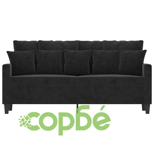 2-местен диван, черно, 140 см, кадифе ➤ топ цена ➤ sorbe.bg