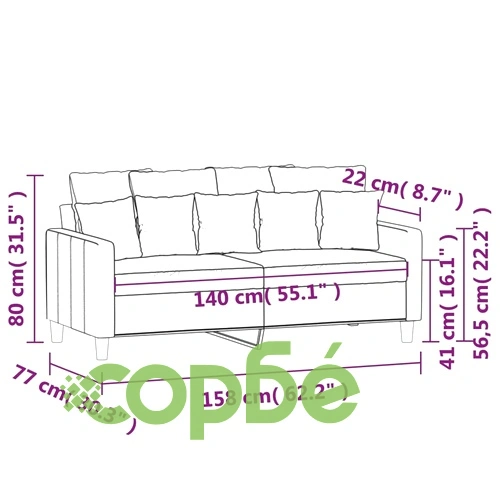 2-местен диван, кафяво, 140 см, кадифе ➤ топ цена ➤ sorbe.bg