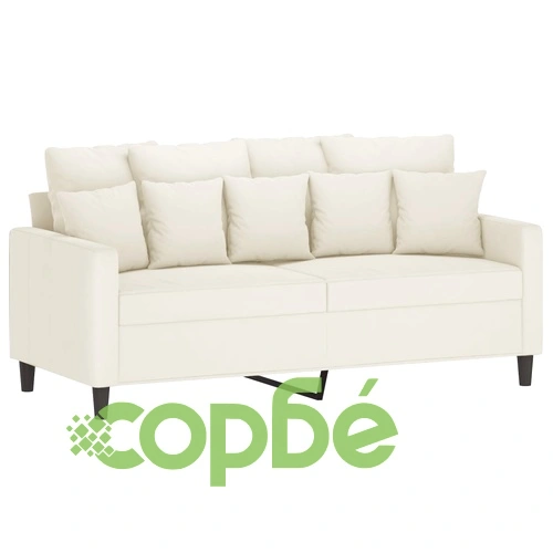 2-местен диван, кремава, 140 см, кадифе ➤ топ цена ➤ sorbe.bg