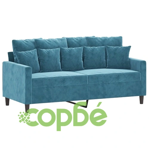 2-местен диван, син, 140 см, кадифе ➤ топ цена ➤ sorbe.bg