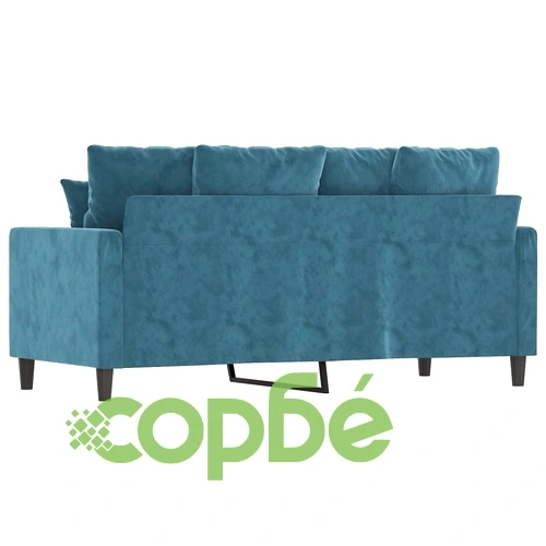 2-местен диван, син, 140 см, кадифе ➤ топ цена ➤ sorbe.bg