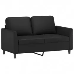 2-местен диван, черен, 120 см, изкуствена кожа