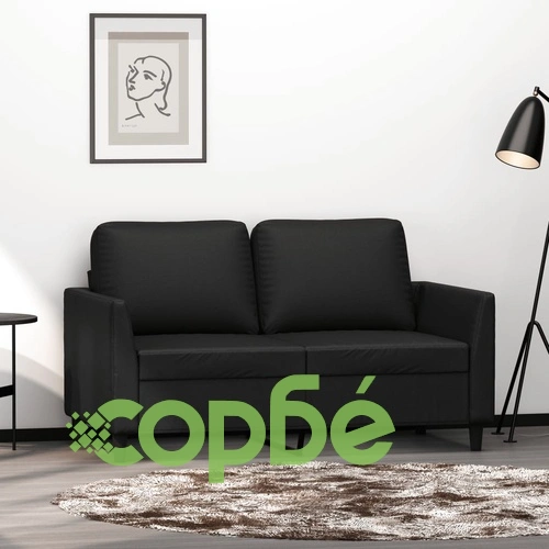 2-местен диван, черен, 120 см, изкуствена кожа ➤ топ цена ➤ sorbe.bg