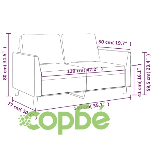 2-местен диван, сив, 120 см, изкуствена кожа ➤ топ цена ➤ sorbe.bg