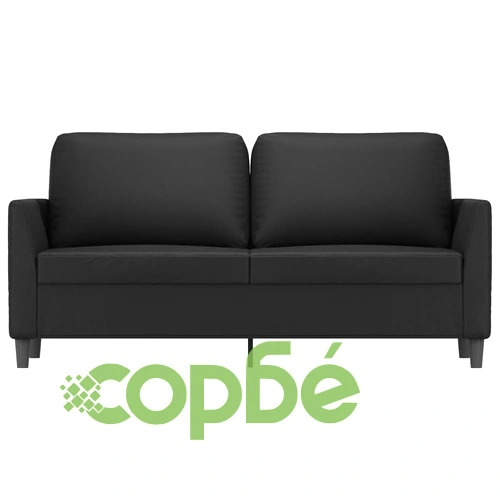 2-местен диван, черен, 140 см, изкуствена кожа ➤ топ цена ➤ sorbe.bg