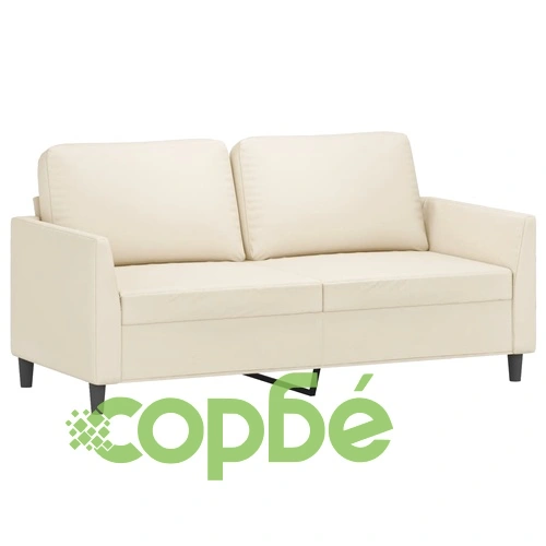 2-местен диван, кремава, 140 см, изкуствена кожа ➤ топ цена ➤ sorbe.bg