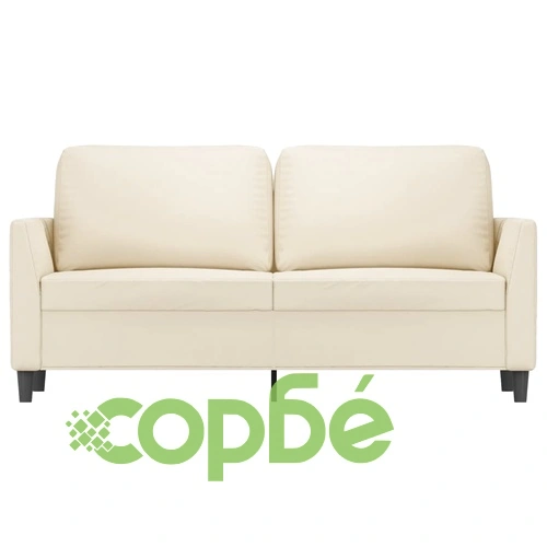 2-местен диван, кремава, 140 см, изкуствена кожа ➤ топ цена ➤ sorbe.bg