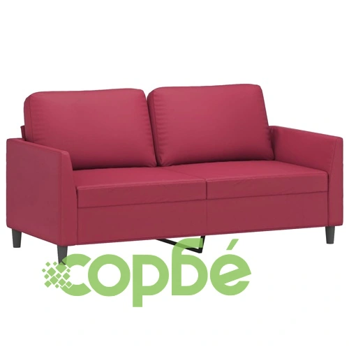 2-местен диван, Виненочервен, 140 см, изкуствена кожа ➤ топ цена ➤ sorbe.bg