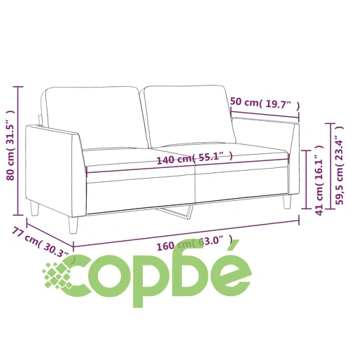 2-местен диван, капучино, 140 см, изкуствена кожа ➤ топ цена ➤ sorbe.bg