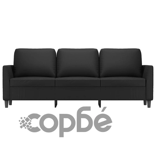 3-местен диван, черен, 180 см, изкуствена кожа ➤ топ цена ➤ sorbe.bg