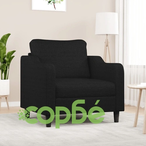 Кресло, черно, 60 см, текстил ➤ топ цена ➤ sorbe.bg