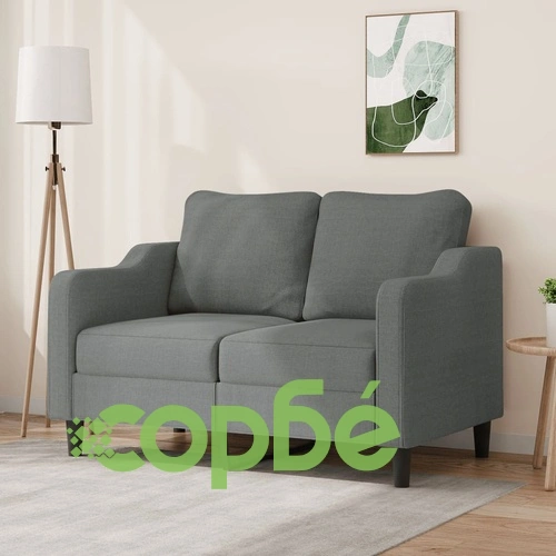 2-местен диван, Тъмносив, 120 см, плат ➤ топ цена ➤ sorbe.bg