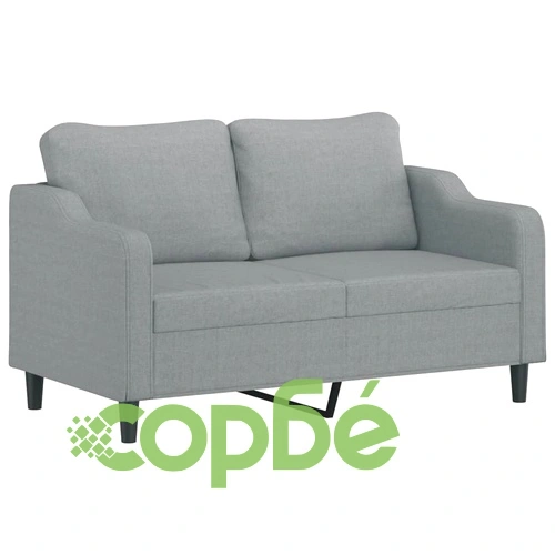 2-местен диван, светлосив, 140 см, плат ➤ топ цена ➤ sorbe.bg