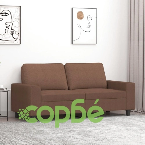 2-местен диван, kафяв, 140 см, текстил ➤ топ цена ➤ sorbe.bg