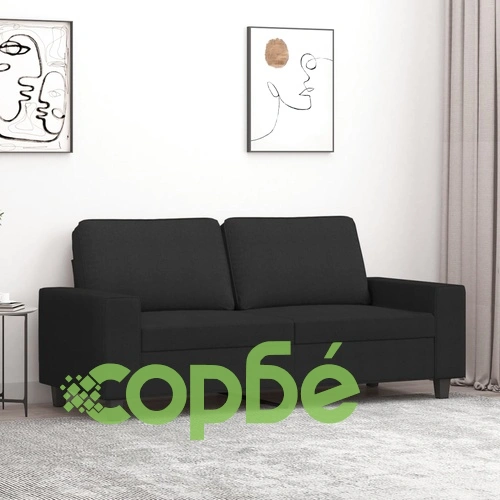 2-местен диван, черен, 140 см, текстил ➤ топ цена ➤ sorbe.bg