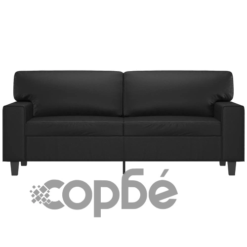 2-местен диван, черен, 140 см, изкуствена кожа ➤ топ цена ➤ sorbe.bg
