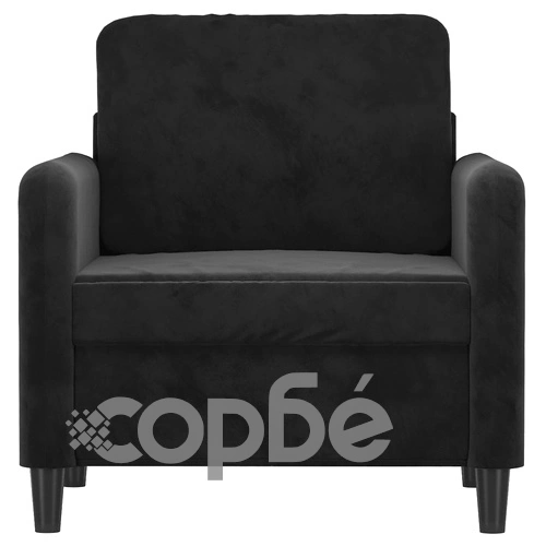 Кресло, черно, 60 см, кадифе ➤ топ цена ➤ sorbe.bg