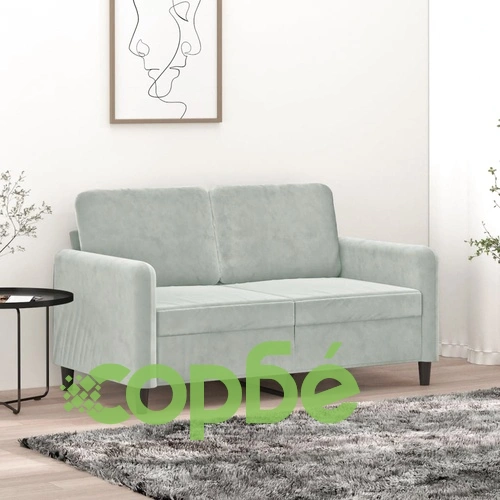 2-местен диван, светлосив, 120 см, кадифе ➤ топ цена ➤ sorbe.bg