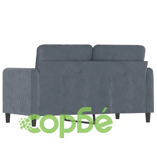 2-местен диван, тъмносив, 120 см, кадифе ➤ топ цена ➤ sorbe.bg