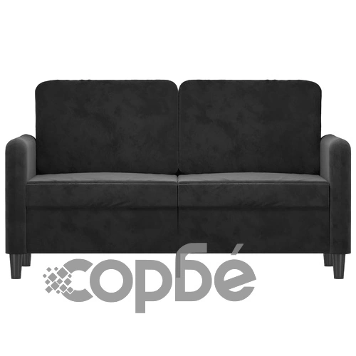 2-местен диван, черен, 120 см, кадифе ➤ топ цена ➤ sorbe.bg