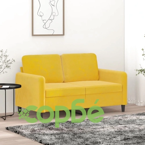 2-местен диван, жълт, 120 см, кадифе ➤ топ цена ➤ sorbe.bg