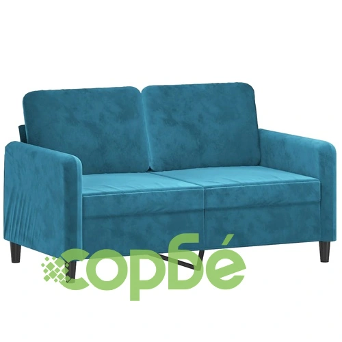 2-местен диван, син, 120 см, кадифе ➤ топ цена ➤ sorbe.bg
