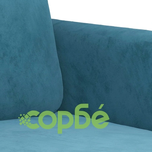 2-местен диван, син, 120 см, кадифе ➤ топ цена ➤ sorbe.bg