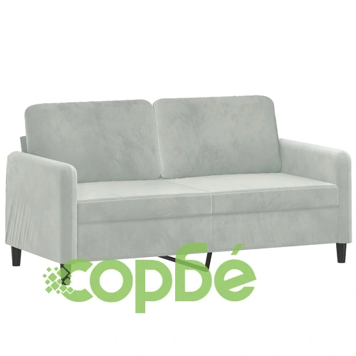 2-местен диван, светлосив, 140 см, кадифе ➤ топ цена ➤ sorbe.bg