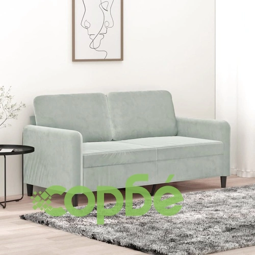 2-местен диван, светлосив, 140 см, кадифе ➤ топ цена ➤ sorbe.bg