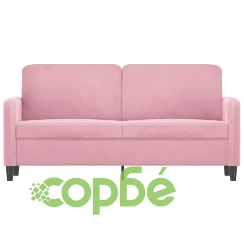 2-местен диван, розов, 140 см, кадифе ➤ топ цена ➤ sorbe.bg