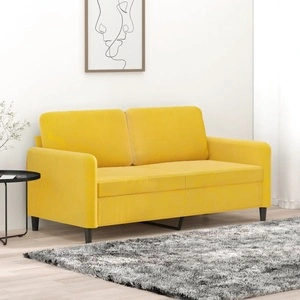2-местен диван, жълт, 140 см, кадифе