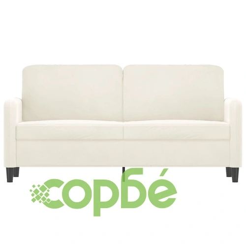 2-местен диван, кремава, 140 см, кадифе ➤ топ цена ➤ sorbe.bg