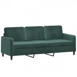 3-местен диван, тъмнозелен, 180 см, кадифе