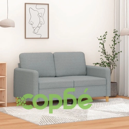 2-местен диван, светлосив, 120 см, плат ➤ топ цена ➤ sorbe.bg