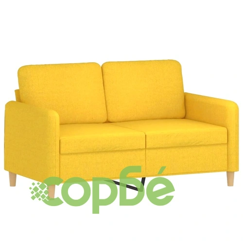 2-местен диван, светложълт, 120 см, плат ➤ топ цена ➤ sorbe.bg