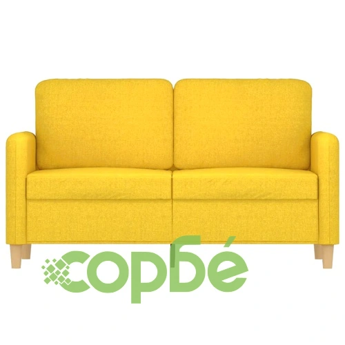 2-местен диван, светложълт, 120 см, плат ➤ топ цена ➤ sorbe.bg