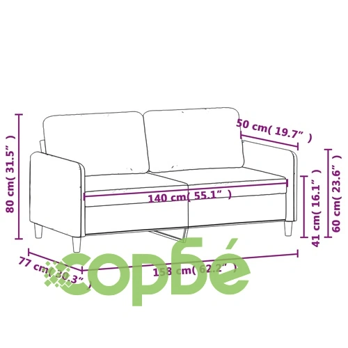 2-местен диван, kафяв, 140 см, текстил ➤ топ цена ➤ sorbe.bg