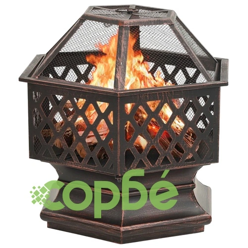 Рустик огнище с ръжен 62x54x56 см XXL стомана ➤ топ цена ➤ sorbe.bg