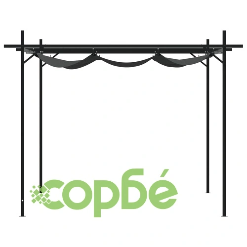 Пергола с прибиращ се покрив антрацит 295x292x230 см ➤ топ цена ➤ sorbe.bg