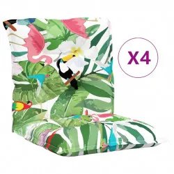 Възглавници за стол с ниска облегалка 4 бр многоцветни текстил