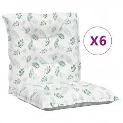 Възглавници за стол с ниска облегалка, 6 бр, на листа, текстил