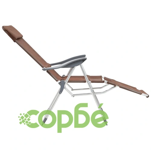 Сгъваеми къмпинг столове с опори за крака 2 бр кафяви textilene ➤ топ цена ➤ sorbe.bg