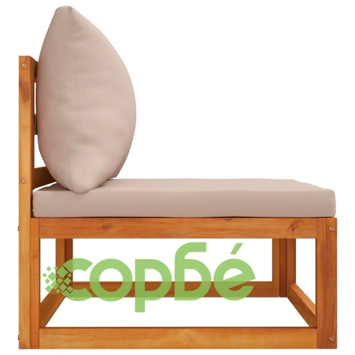 Градински комплект дивани с възглавници от 2 части акация масив ➤ топ цена ➤ sorbe.bg