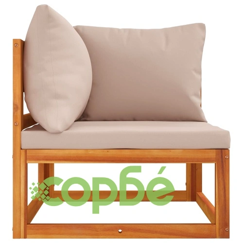 Градински комплект дивани с възглавници от 2 части акация масив ➤ топ цена ➤ sorbe.bg