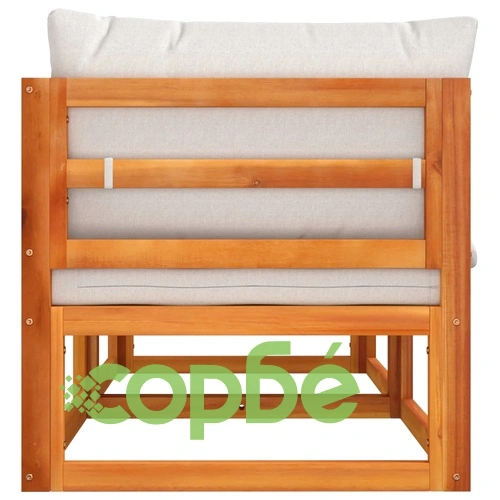 Модулни ъглови дивани 2 бр светлосиви възглавници акация масив ➤ топ цена ➤ sorbe.bg