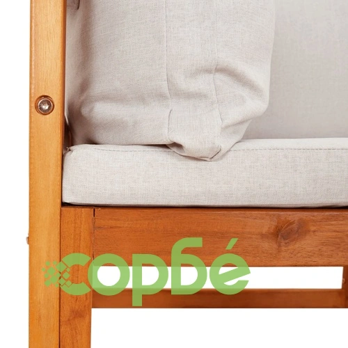 Модулни ъглови дивани 2 бр светлосиви възглавници акация масив ➤ топ цена ➤ sorbe.bg