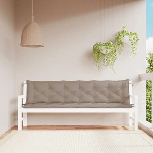 Възглавници за градински пейки 2 бр таупе 200x50x7 см плат