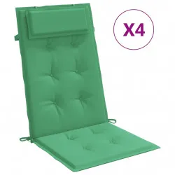 Възглавници за стол с висока облегалка 4 бр зелени Оксфорд плат