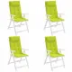 Възглавници за столове с облегалка 4 бр яркозелени Оксфорд плат