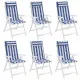 Възглавници за столове с облегалки 6 бр синьо-бели Оксфорд плат